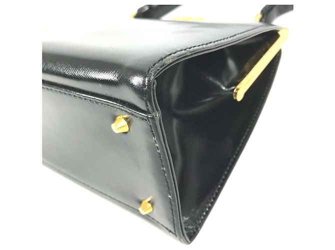 Versace Vintage Sunburst Logo Handtasche Schwarz - Ansicht 6