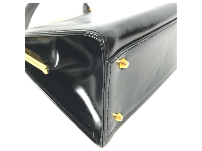 Versace Vintage Sunburst Logo Handtasche Schwarz - Ansicht 7