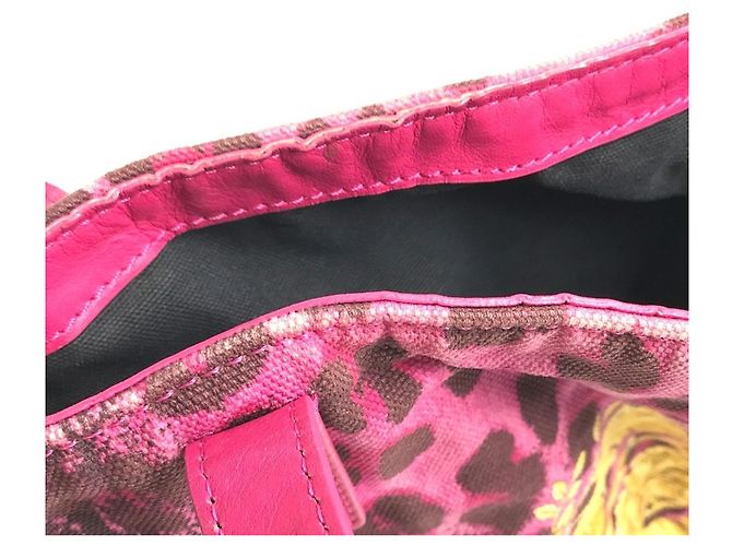 Bolso Tote/Hombro Versace Logo Print Rosa Amarillo - vista 13