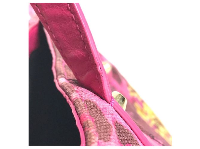 Bolso Tote/Hombro Versace Logo Print Rosa Amarillo - vista 9