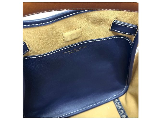 Saco Tote Balde Tory Burch Romy T Monogram Azul marinho - vista 12