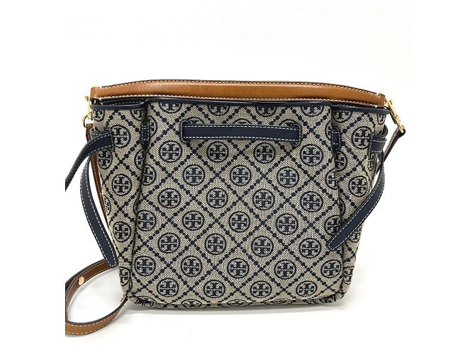 Saco Tote Balde Tory Burch Romy T Monogram Azul marinho - vista 2