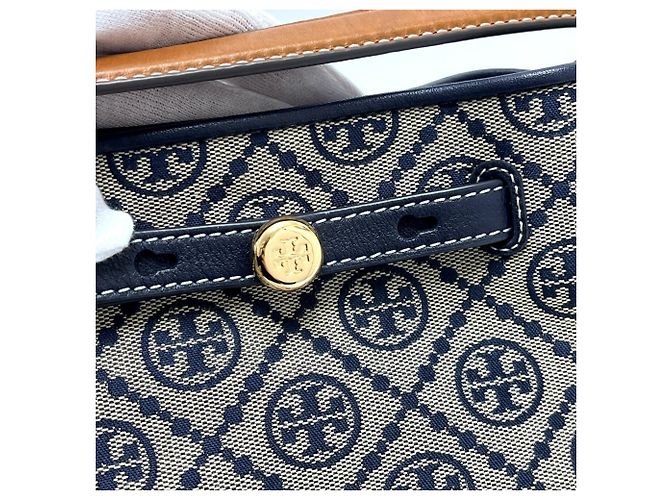Saco Tote Balde Tory Burch Romy T Monogram Azul marinho - vista 9