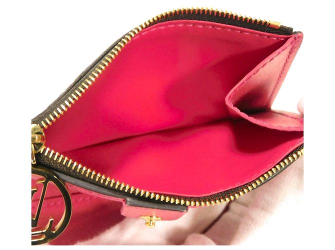 Portafoglio bi-fold Louis Vuitton Lisa Marrone Fuschia Monogramma - vista 11