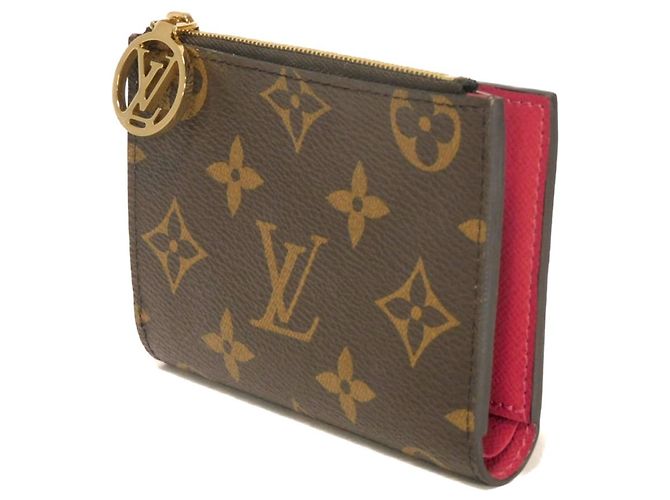 Portafoglio bi-fold Louis Vuitton Lisa Marrone Fuschia Monogramma - vista 2