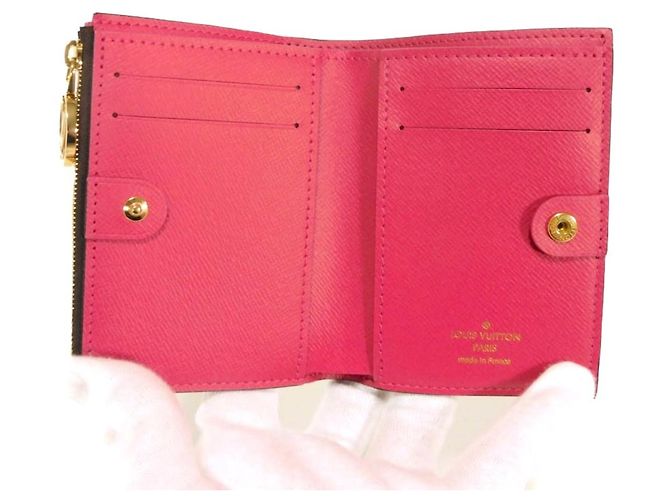 Portafoglio bi-fold Louis Vuitton Lisa Marrone Fuschia Monogramma - vista 4