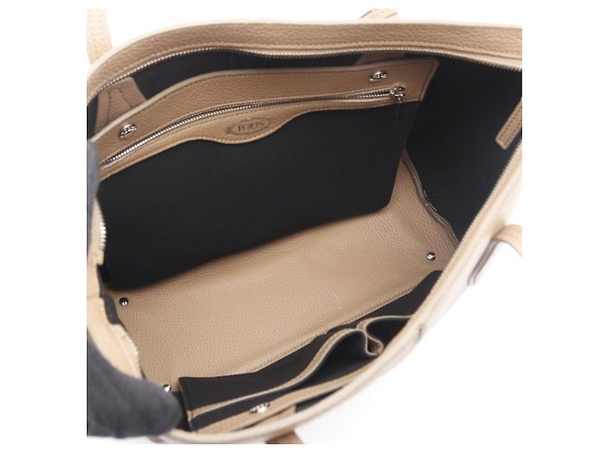 Borsa tote Tod's Joy in pelle beige - vista 3