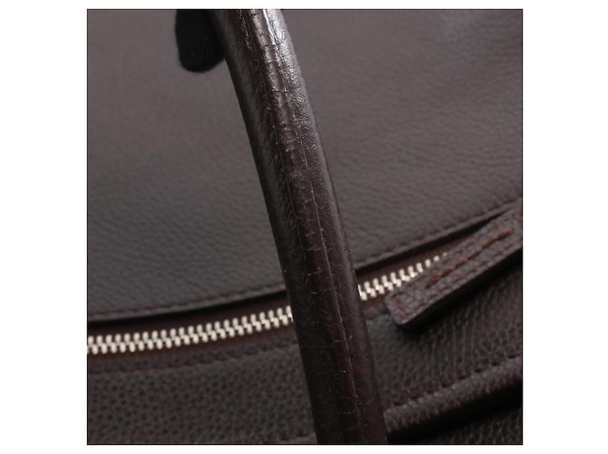 Sac cabas Burberry en cuir marron - vue 8