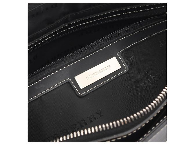 Borsa Burberry in tela e pelle Nero Crudo - vista 4
