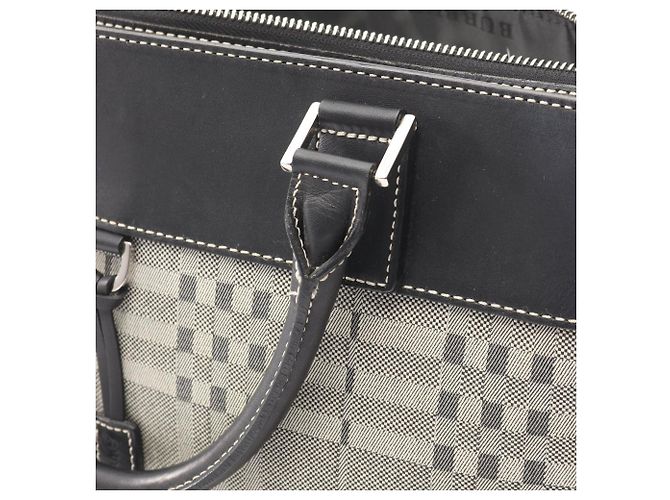 Borsa Burberry in tela e pelle Nero Crudo - vista 6