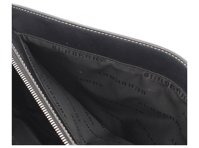 Borsa Burberry in tela e pelle Nero Crudo - vista 8