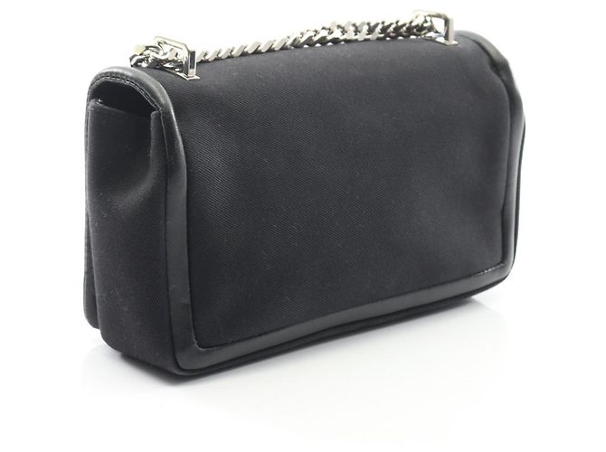 Borsa a tracolla Burberry in tela e pelle nera Nero - vista 2