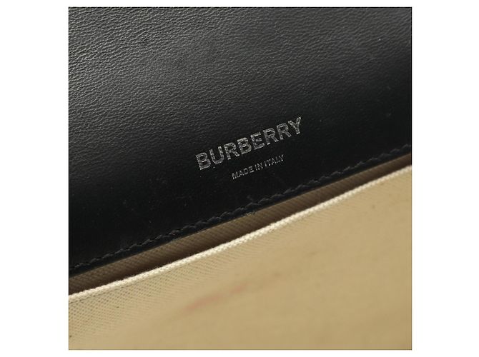 Borsa a tracolla Burberry in tela e pelle nera Nero - vista 4