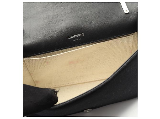 Borsa a tracolla Burberry in tela e pelle nera Nero - vista 5
