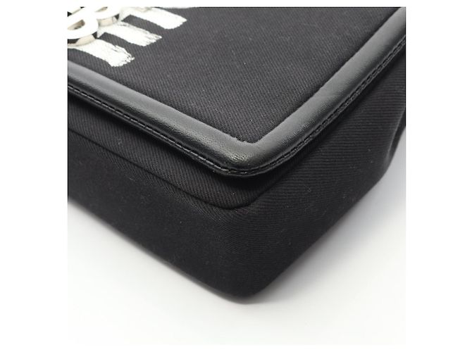 Borsa a tracolla Burberry in tela e pelle nera Nero - vista 7