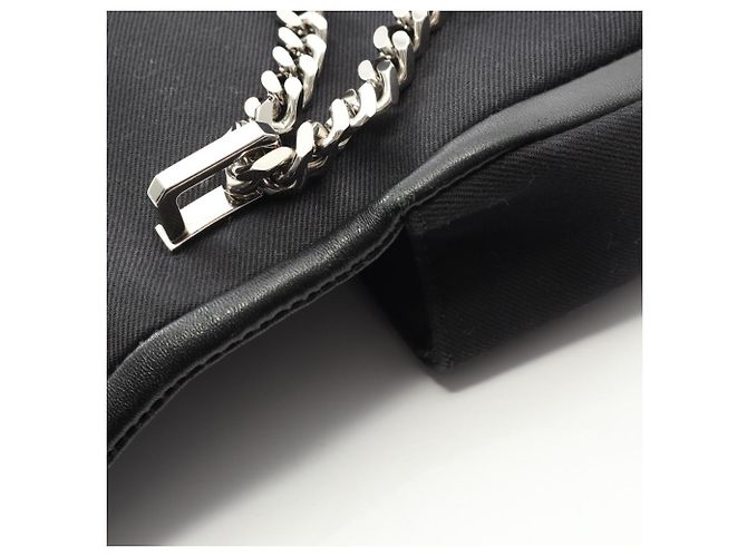 Borsa a tracolla Burberry in tela e pelle nera Nero - vista 8