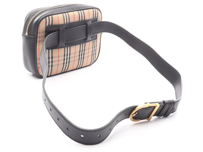 Burberry Check Link Gürteltasche Schwarz Beige - Ansicht 2