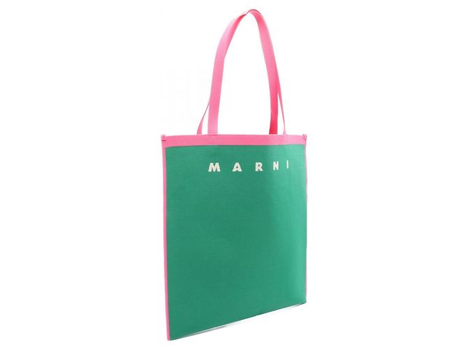 Marni Logo Tote Bag Rosa Grün aus Polyester Pink - Ansicht 2