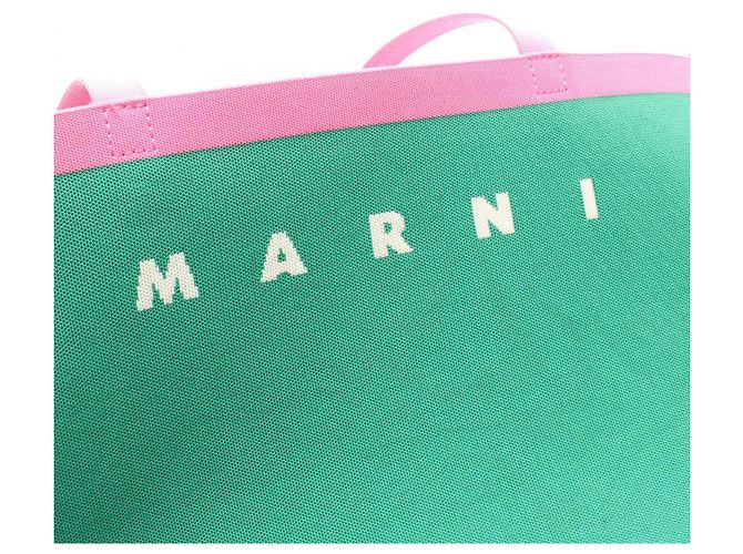 Marni Logo Tote Bag Rosa Grün aus Polyester Pink - Ansicht 4