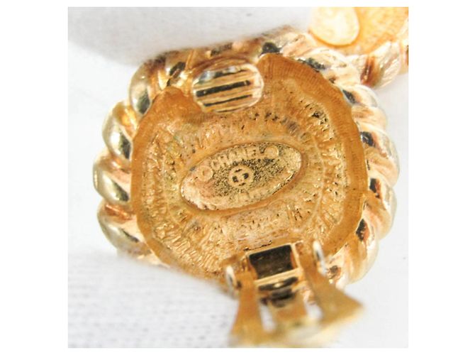 Orecchini a clip vintage Chanel COCO Mark D'oro - vista 11