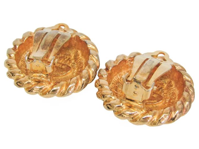 Orecchini a clip vintage Chanel COCO Mark D'oro - vista 2