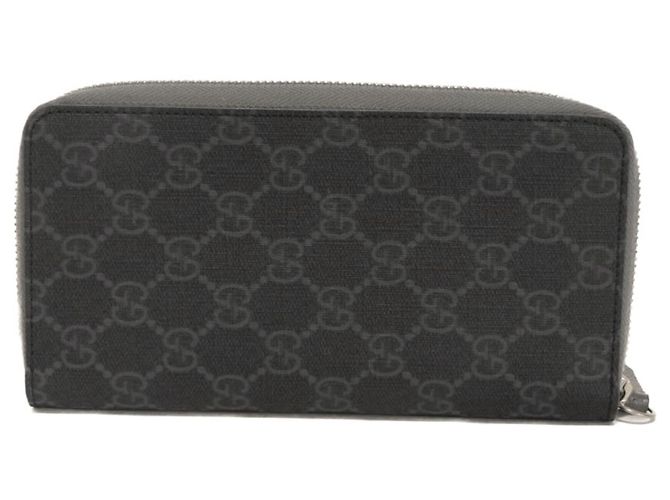 Portafoglio lungo Gucci GG Supreme Marrone Nero - vista 3