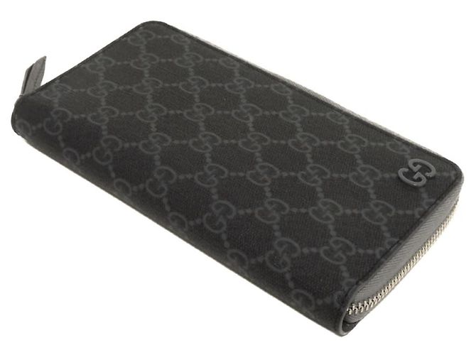 Portafoglio lungo Gucci GG Supreme Marrone Nero - vista 4
