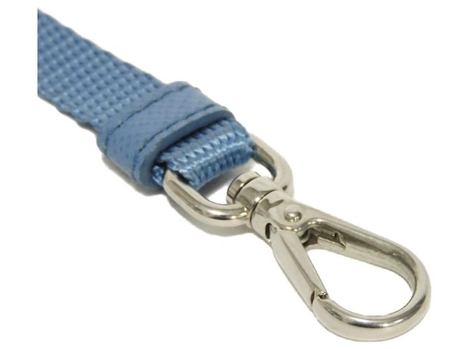 Prada Re-Edition Tessuto Micro Mini Schultertasche mit Kette Blau - Ansicht 24