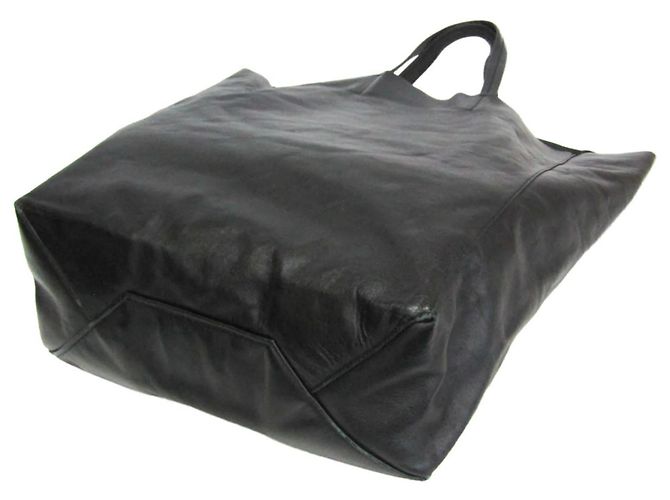 Céline Celine Cabas Horizontal Leder-Tote-Bag für Damen Schwarz - Ansicht 3
