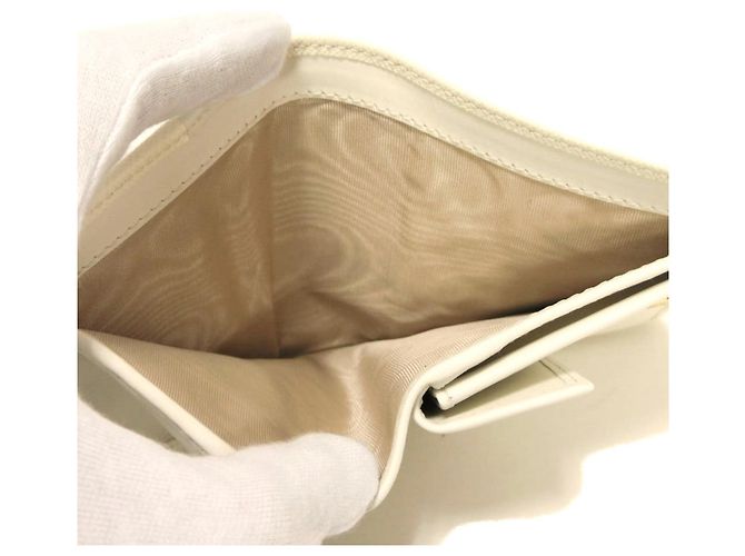 Prada Saffiano Wave Compact Bi-fold Wallet White - view 10