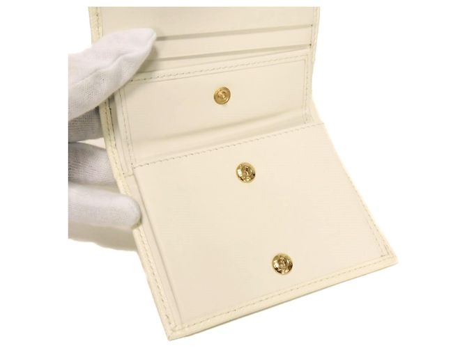 Prada Saffiano Wave Compact Bi-fold Wallet White - view 12