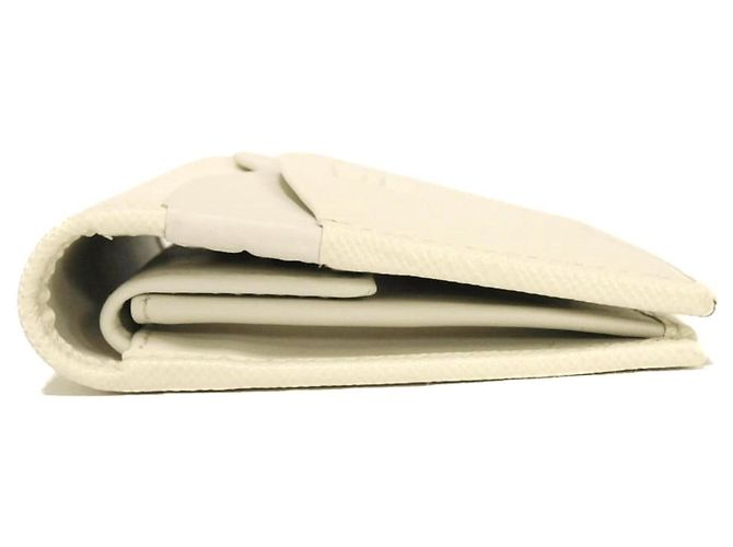 Prada Saffiano Wave Compact Bi-fold Wallet White - view 17