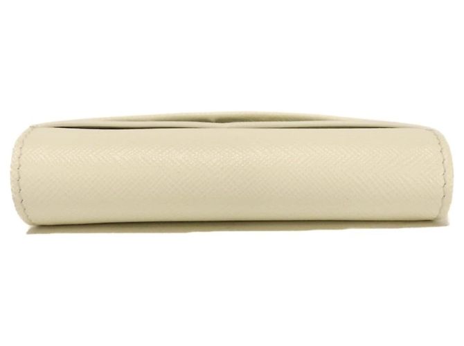Prada Saffiano Wave Compact Bi-fold Wallet White - view 18