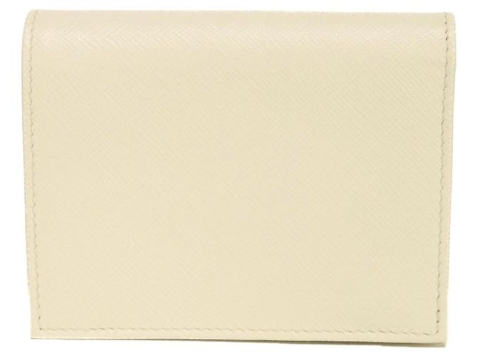 Prada Saffiano Wave Compact Bi-fold Wallet White - view 3