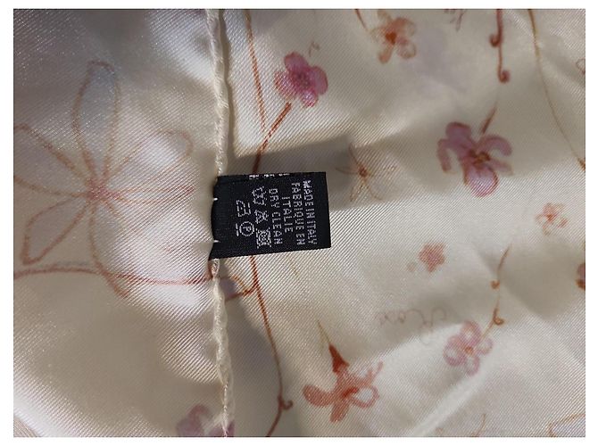 Autre Marque Carré in seta Dior con stampa floreale Rosa Blu Beige - vista 3