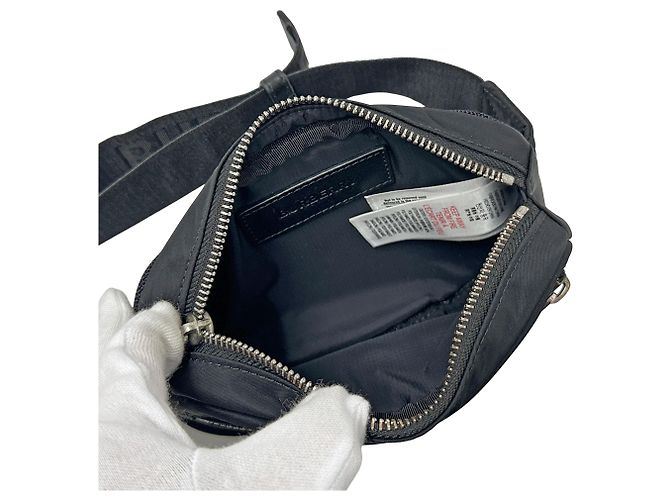 Borsa a mano Burberry in nylon nero - vista 5