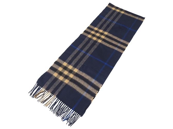 Burberry Kaschmir-Stola Beige Marineblau - Ansicht 3