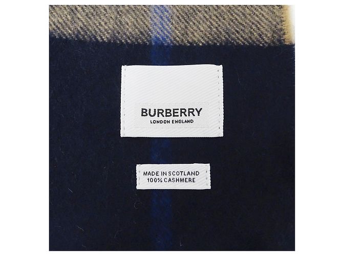 Burberry Kaschmir-Stola Beige Marineblau - Ansicht 4