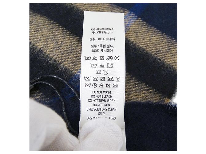 Burberry Kaschmir-Stola Beige Marineblau - Ansicht 5