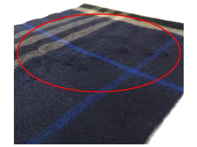 Burberry Kaschmir-Stola Beige Marineblau - Ansicht 9