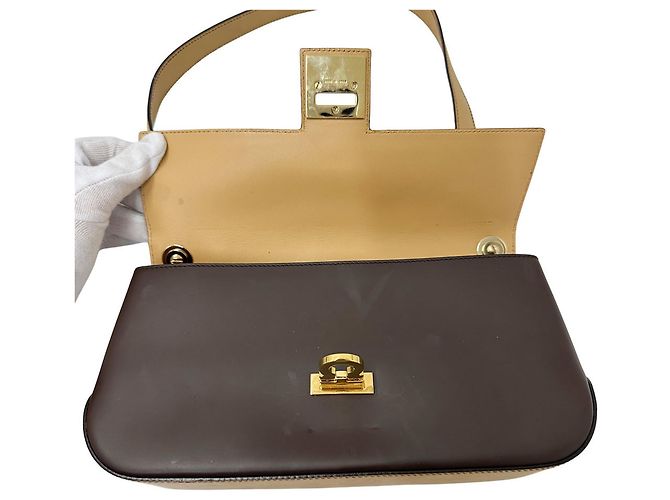 Gancini Borsa a tracolla in pelle marrone Salvatore Ferragamo - vista 12