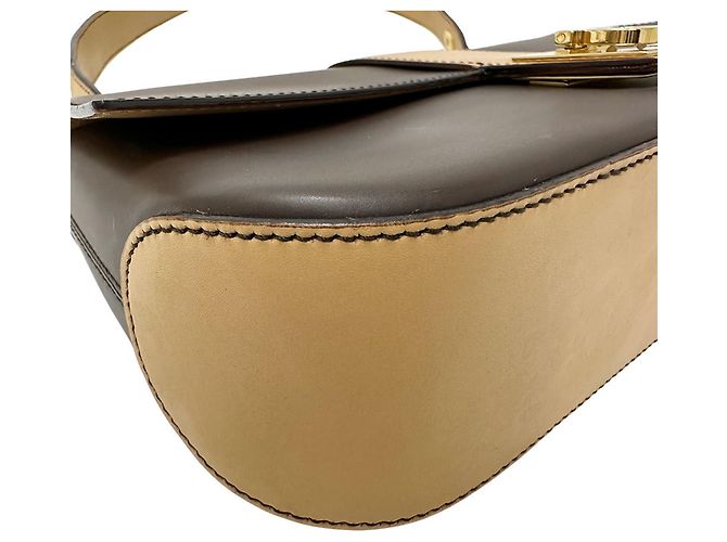 Gancini Borsa a tracolla in pelle marrone Salvatore Ferragamo - vista 4