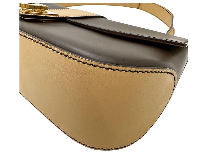 Gancini Borsa a tracolla in pelle marrone Salvatore Ferragamo - vista 5