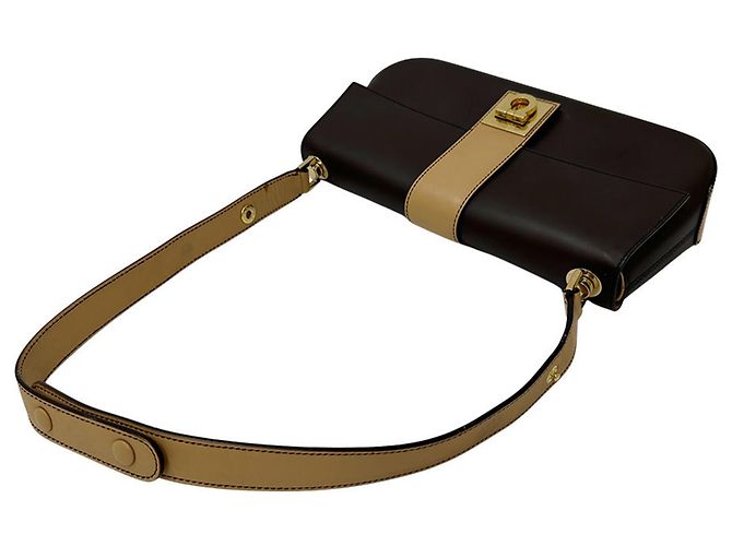 Gancini Borsa a tracolla in pelle marrone Salvatore Ferragamo - vista 6