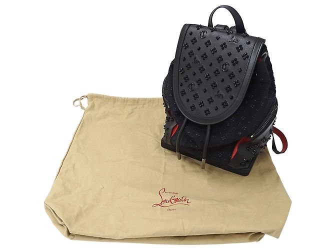 Borsa a mano Christian Louboutin in nylon nero - vista 7