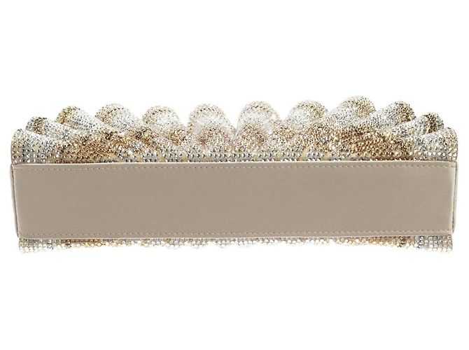 Judith Leiber Clutch a Conchiglia con Cristalli Argento D'oro Silver hardware Gold hardware - vista 7