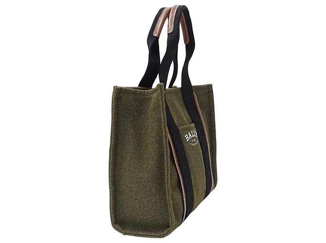 Bolso Tote Bally de lona caqui - vista 4