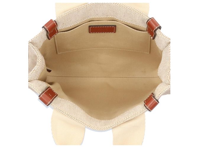 Borsa Chloé Small Tote Woody Marrone Beige - vista 8