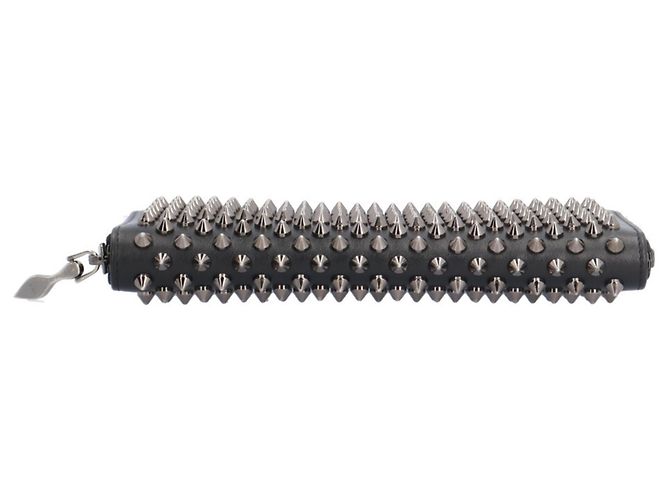 Cartera larga Christian Louboutin Spike Stud Panettone Negro Roja - vista 4