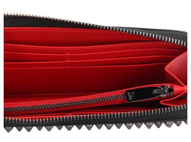 Cartera larga Christian Louboutin Spike Stud Panettone Negro Roja - vista 8